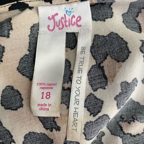 Justice Cheetah Print Zip Up Lightweight Jacket - Picture 4 of 5